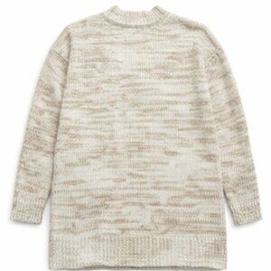 Calvin Klein Beige Marled Knit Mock Neck Sweater | Women’s Large